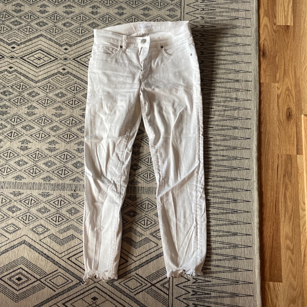 Loft White Skinny Crop Jeans